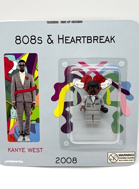 现货Kanye West周边手工挂卡玩具808s & Heartbreak专辑人仔积木