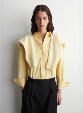 CS女装 休闲版型翻领棉质衬衫黄色2026春季新品1256720005