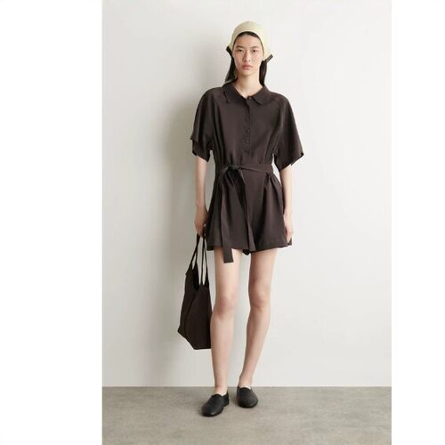 CS女装 标准版型系带连体短裤深褐色2026夏季新品1341841001
