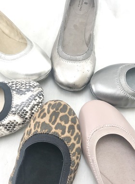 女鞋2019春秋单鞋外贸原单BDLO圆头软芭蕾舞蹈平底浅口鞋有大码