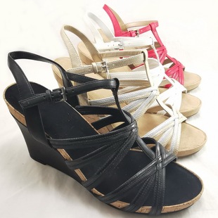 网红大码 凉鞋 鞋 外贸原单AER露趾坡跟高跟防水台时装 女2020年新款