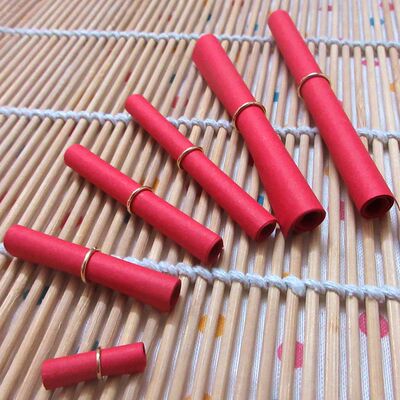 红色纯色纸卷许愿纸条愿望纸张心愿瓶子许愿瓶情话烫金字小纸条卷