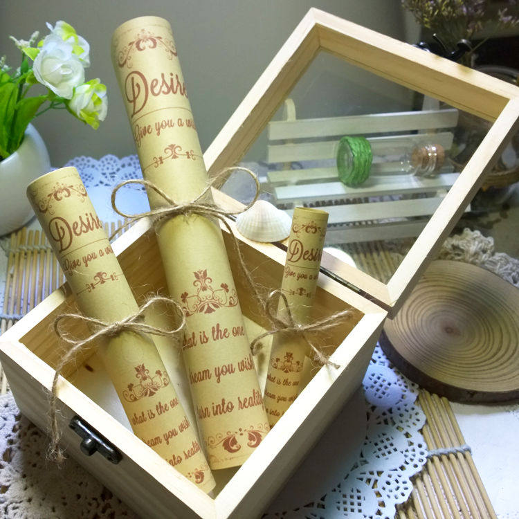 愿望许愿纸卷小纸条定制创意婚庆誓言册心愿纸卷复古爱情大中小号