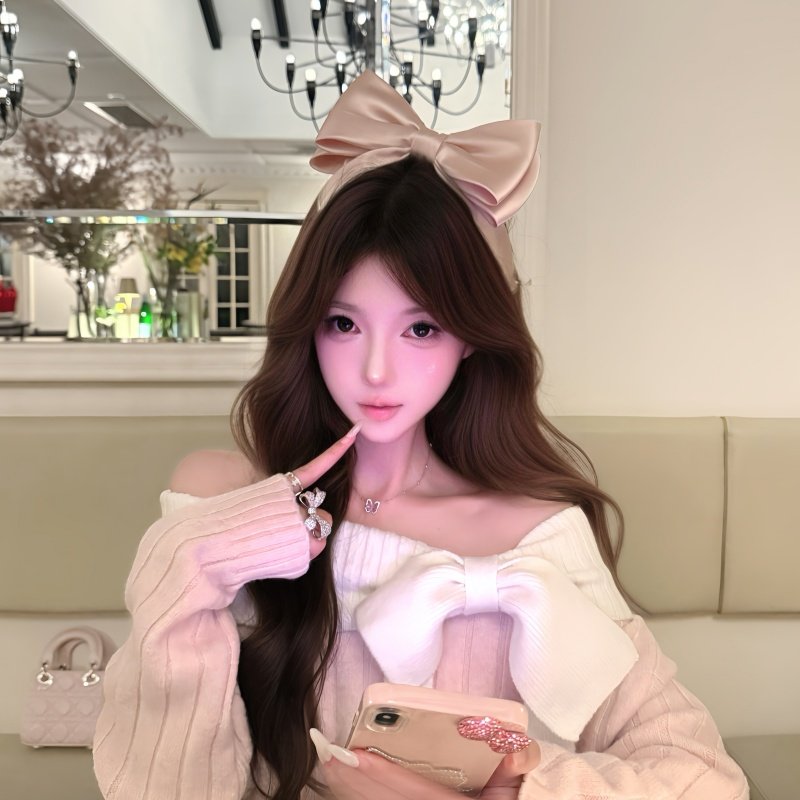 韩系甜美缎面超大粉色蝴蝶结发夹