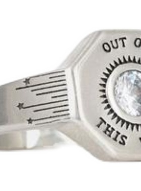 纯银镶嵌宝石戒指开口银饰礼物原创设计时尚情侣指环个性饰品复古