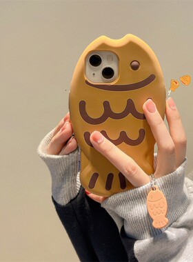 立体可爱卡通鲷鱼烧适用华为p40手机壳nova7/9/10硅胶mate60pro全包防摔mate50/40简约荣耀70新款60挂坠50女