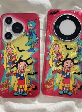 可爱卡通小魔女适用华为mate60pro+手机壳pura70pro双层新款mate40/50pro保护套p60创意卡通pura70个性简约女