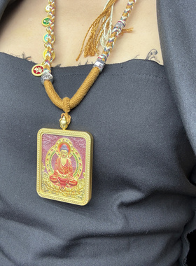 爆款纯手绘朱砂唐卡十二生肖守护神招财项链扎基拉姆黄财神龙五爷