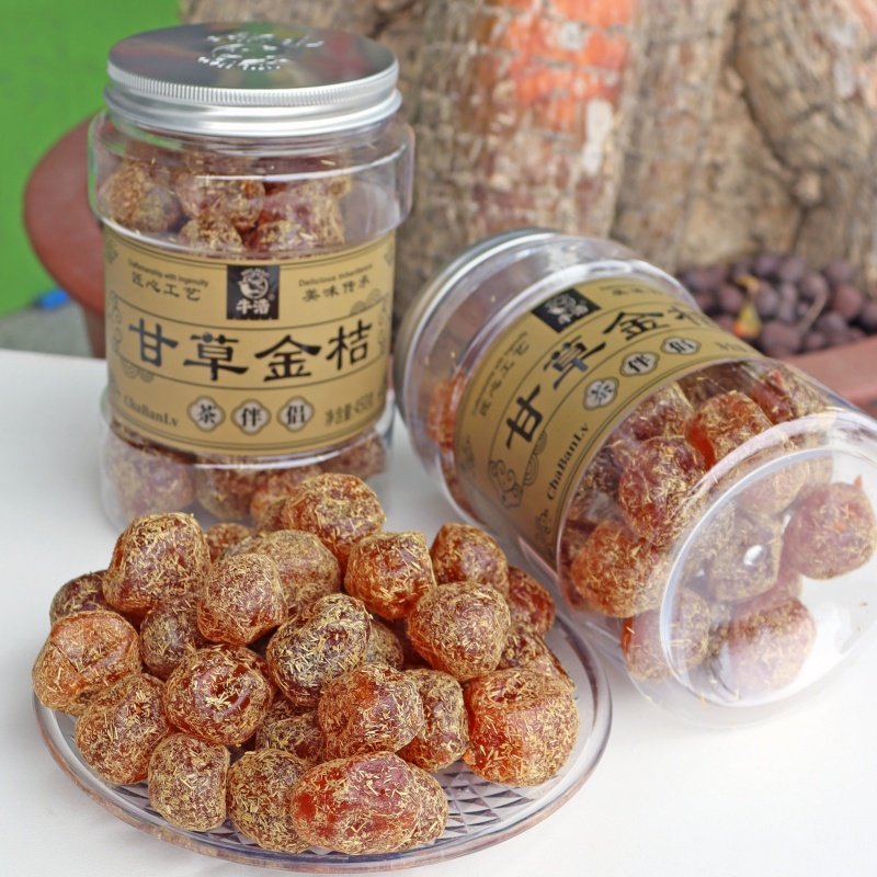 牛浩特产蜜饯零食金桔干蜜饯老人小孩爱吃清凉好吃甘草金桔干零食
