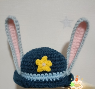 疯狂动物城可爱朱迪手工钩织小帽子发夹