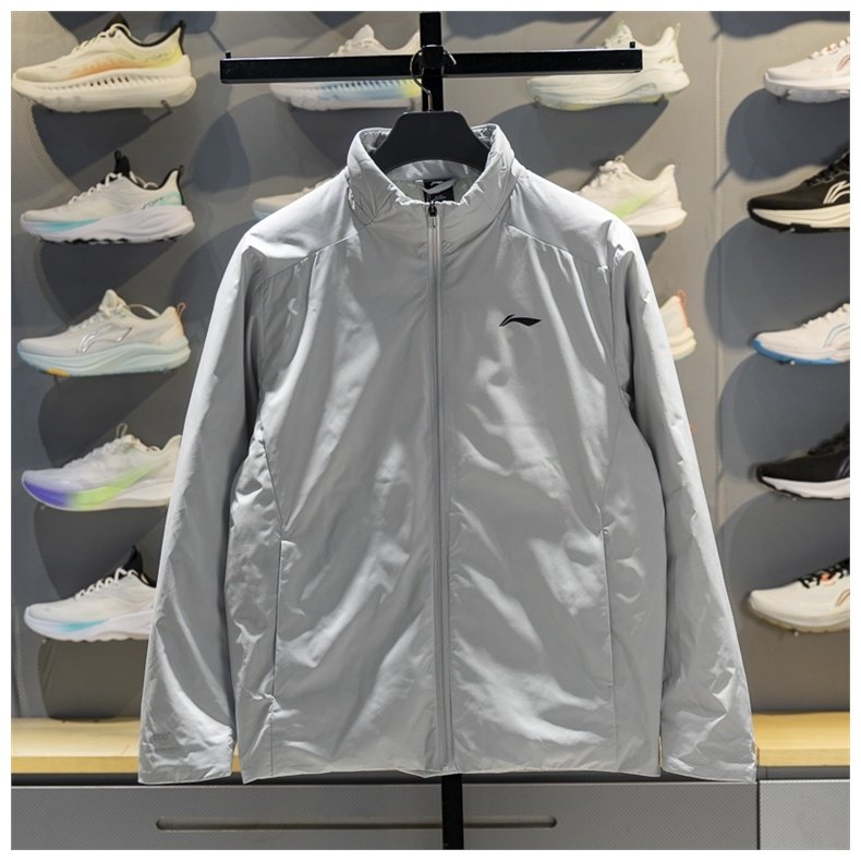 李宁男子短款羽绒服2025冬季新款健身系列85%鸭绒保暖外套AYMV597