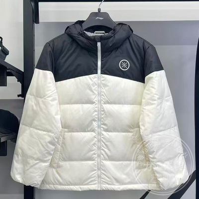 李宁男子短羽绒服2025冬新款韦德系列防泼水鹅绒羽绒夹克AYMV065