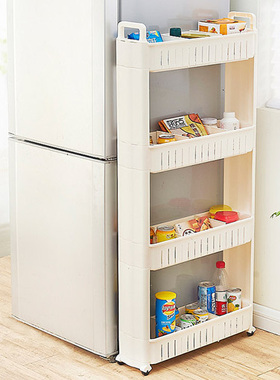 17cm宽卫生间洗衣机侧面边架极窄缝隙窄缝款夹缝置物架抽拉收纳柜