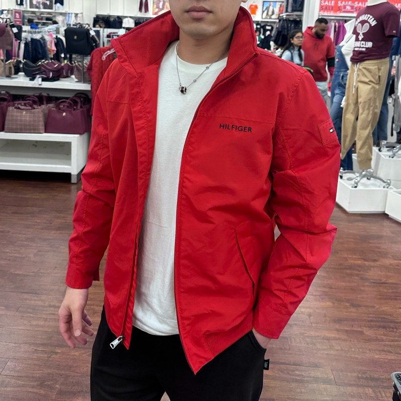 thumbnail for Tommy Hilfiger Men's New Autumn Business Casual Solid Color Stand Collar Windproof and Waterproof Jacket