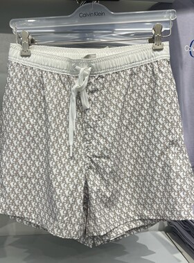 CK男士夏季满LOGO印花沙滩裤短裤