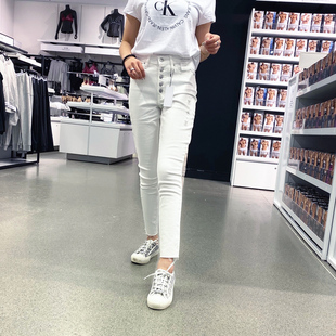 2024秋冬新款Calvin Klein CK 女士休闲百搭纯色修身瘦腿牛仔裤