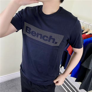 新款 北美Bench 男士 夏季 T恤 纯色字母印花简约百搭圆领宽松短袖