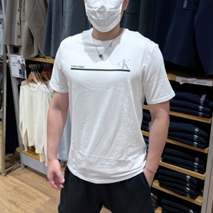 男士 Klein T恤 新款 简约百搭字母LOGO印花纯棉短袖 夏季 Calvin