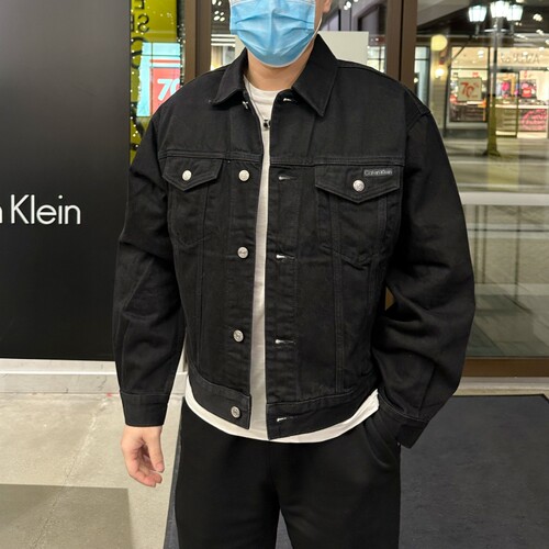 CK男士休闲翻领牛仔夹克外套