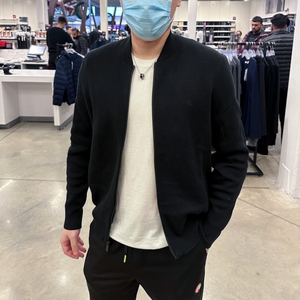 Calvin Klein/CK 秋冬新款男士休闲时尚棒球领拉链针织开衫外套