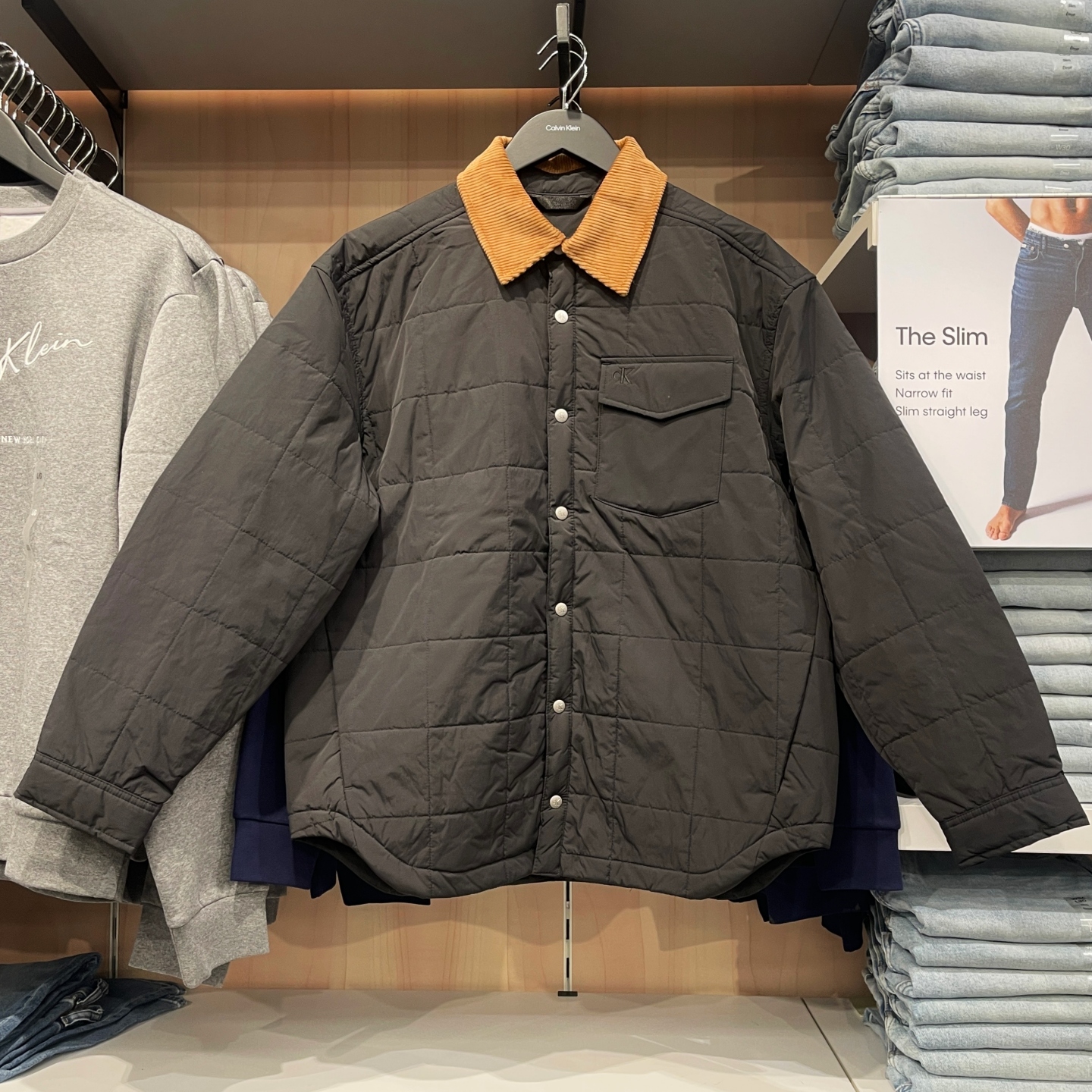 CK男士简约百搭翻领棉衣外套