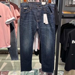 Calvin Klein CK 男士秋季新款休闲水洗磨白百搭合体直筒牛仔裤