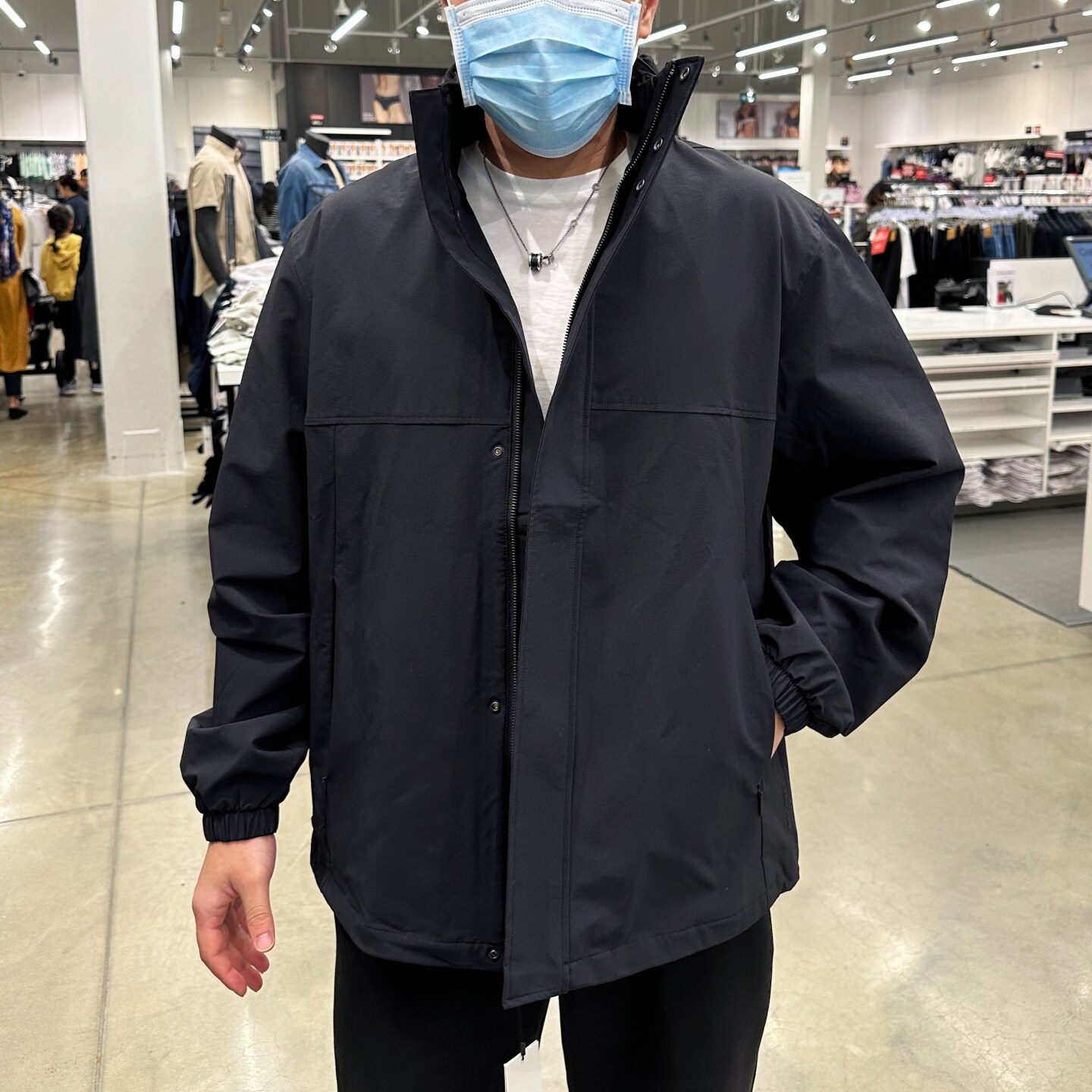 CK男士简约立领防水防风夹克外套