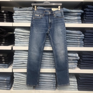 26春季CK/Calvin Klein男士休闲水洗修身直筒牛仔裤Slim Straight