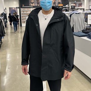 Klein 26春季 Calvin 纯色连帽防风防水硬壳夹克外套冲锋衣 男士