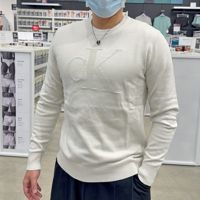 CK男士百搭纯棉套头针织衫毛衣