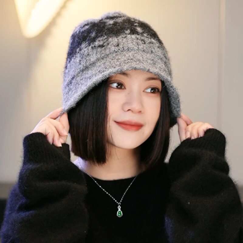 2026新款复古渔夫帽子女秋冬季保暖护耳针织帽显脸小百搭套头冷帽