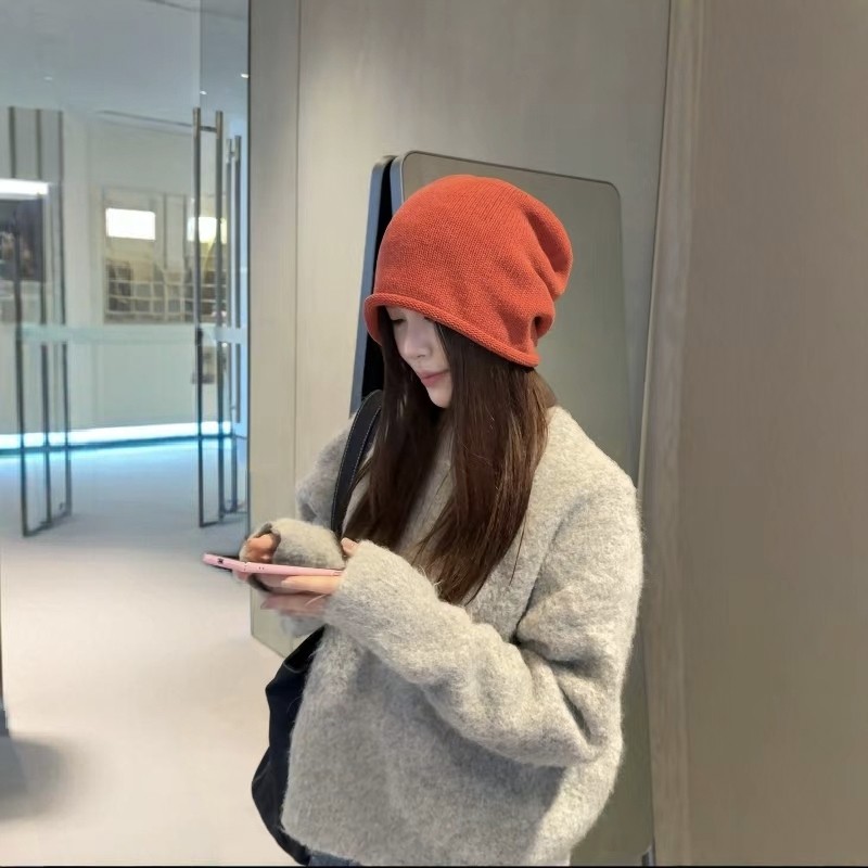 韩系ins氛围感针织堆堆帽含羊毛显脸小包头帽高级感秋冬百搭冷帽,服饰配件/皮带/帽子/围巾,帽子,淘宝优惠券,粉丝福利购,淘宝优惠卷