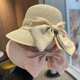 百搭遮阳帽女海边太阳帽春夏季 法式 优雅蝴蝶结草帽时尚 大檐防晒帽