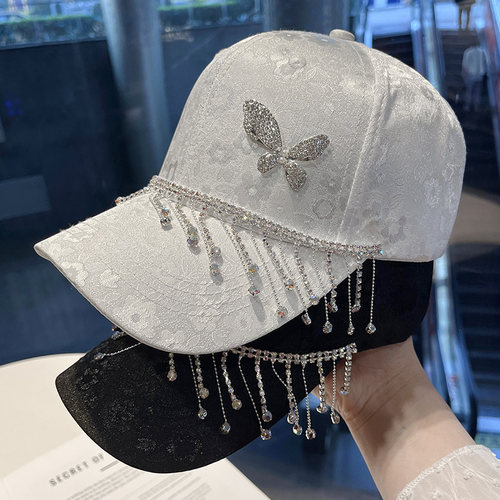 蕾丝水钻帽子女款2025新款棒球帽