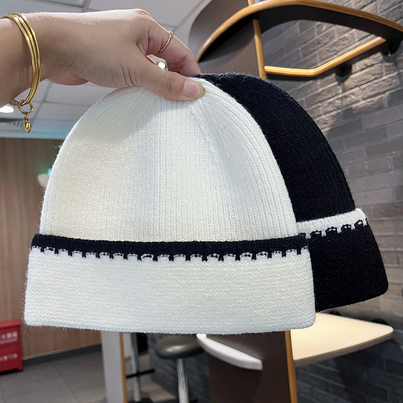 韩版简约撞色条纹针织帽子女秋冬季新款百搭显脸小保暖毛线帽冷帽,服饰配件/皮带/帽子/围巾,帽子,淘宝优惠券,粉丝福利购,淘宝优惠卷