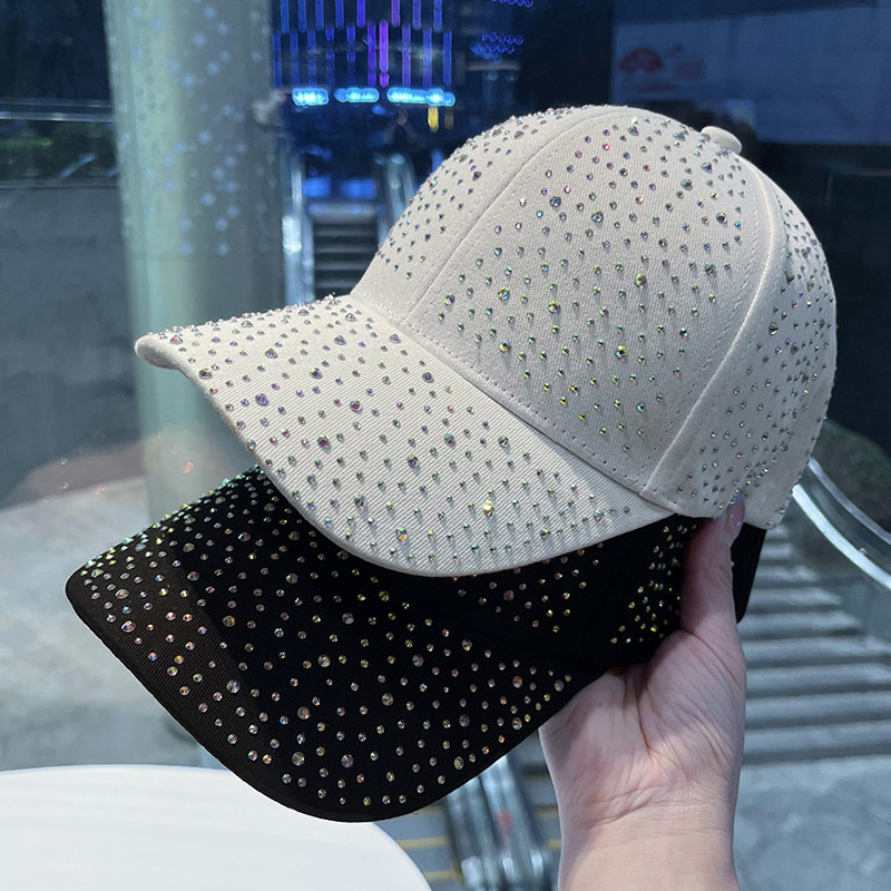 水钻帽子女韩版潮流百搭满钻棒球帽女春秋出游显脸小遮阳鸭舌帽夏