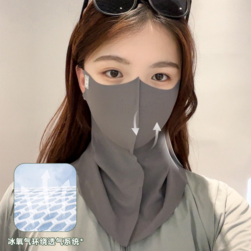 护颈运动透气防晒面罩冰丝夏季