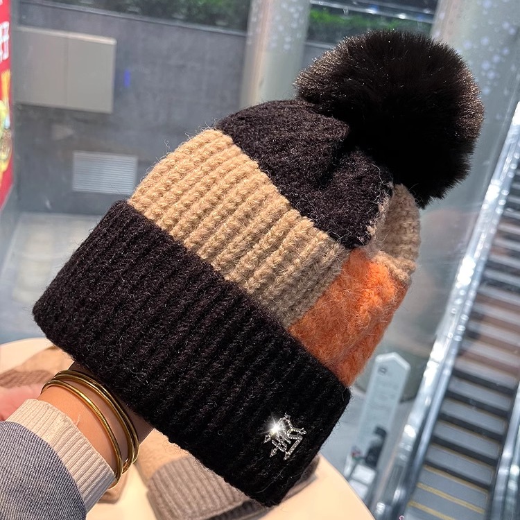 秋冬季加厚加绒护耳毛线帽女包邮
