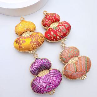 宋锦手工葫芦挂件DIY材料旗袍配饰非遗传统纹样装 饰配件