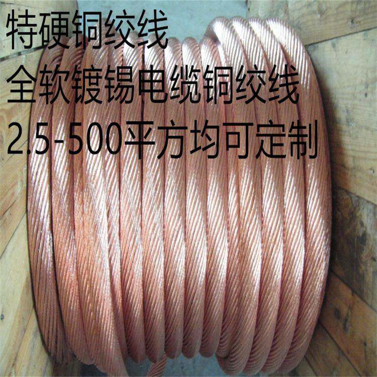 接地硬软铜绞线多股铜线合绞TJX120/150/185裸铜缆镀锡编织铜绞线