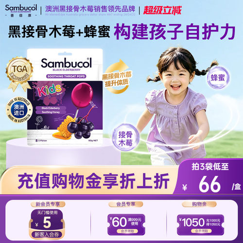SAMBUCOL黑接骨木儿童棒棒糖免疫