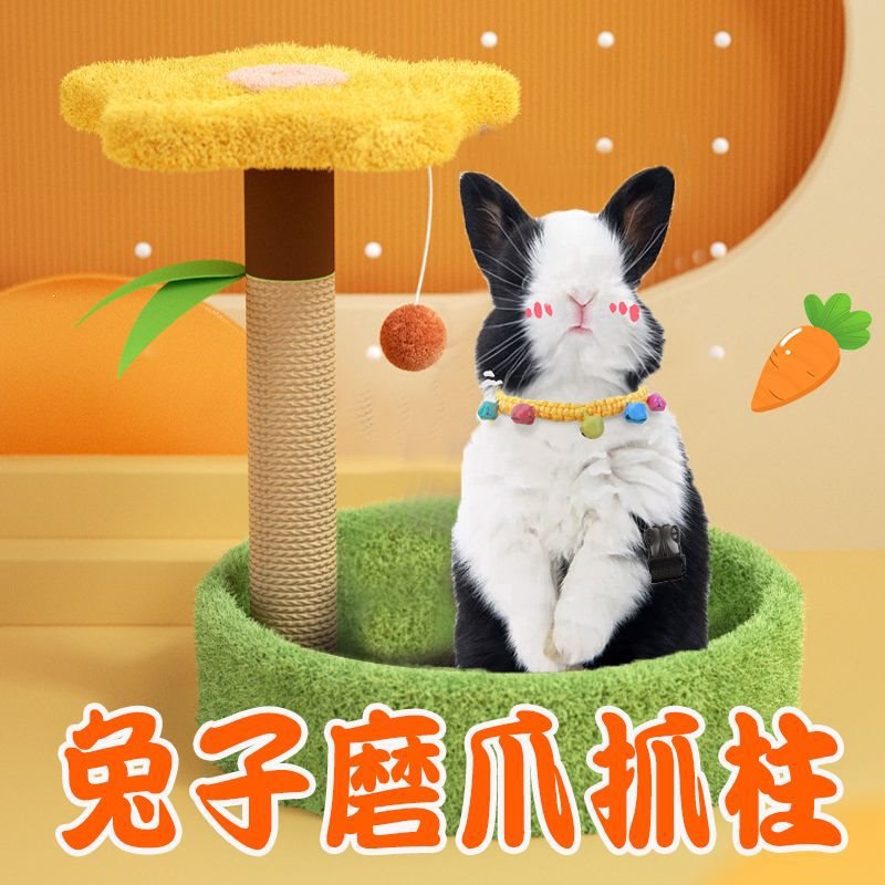 兔子磨爪玩具解闷磨牙宠物小侏儒兔抓柱板垫子指甲啃咬玩的专用品