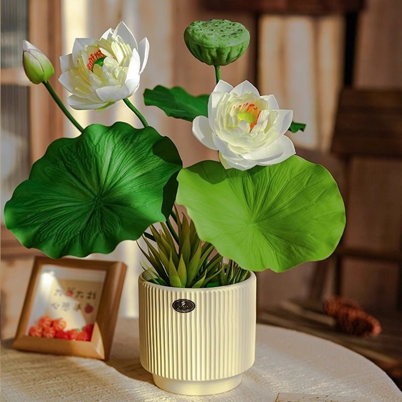 仿真荷花假花摆件客厅餐桌花艺摆设花束插花装饰花高级感花艺摆件,家居饰品,仿真花/假花,淘宝优惠券,粉丝福利购,淘宝优惠卷