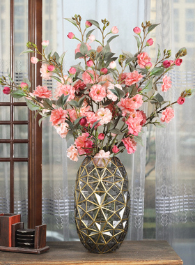 伊塔洛山茶花仿真花假花摆设轻奢客厅装饰摆件餐桌高端摆花花艺