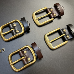 腰带配件 裤 实心黄铜皮带头男款 纯铜针扣腰带头休闲日字扣卡扣老式