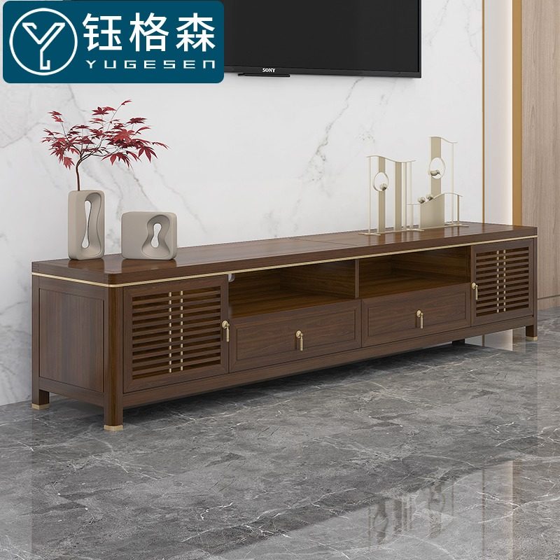 钰格森新中式金檀木电视柜实木客厅整装家具现代简约禅意双抽地柜|ruв категории жилой мебели, кабинет, телевизионный шкаф - от Buy2taobao.com для оказания профессиональной услуги покупки агента Taobao