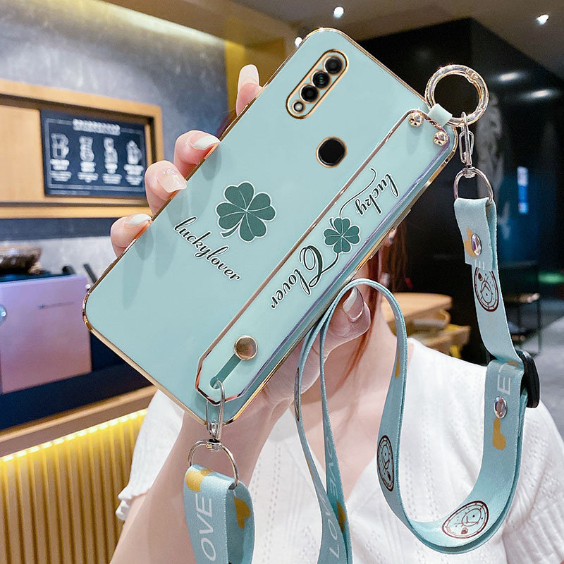 OPPOA8手机壳四叶草腕带