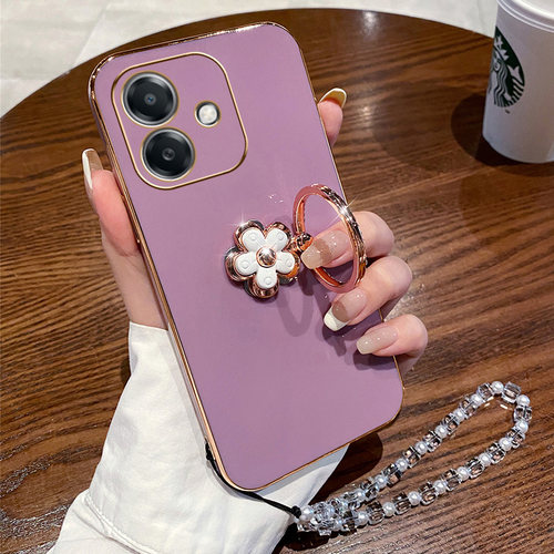 适用oppoA3i手机壳oppo保护A3i硅胶套PKL110全包防摔5g软壳opa女带花朵支架0pp0新款oppop时尚i5g水晶手链ins