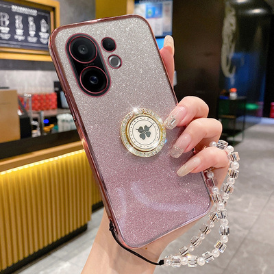 适用VIVOV60手机壳vivo v60硅胶保护套v2511全包防摔vivi闪粉软壳vivov轻奢风5G少女带支架手链ins风时尚新款