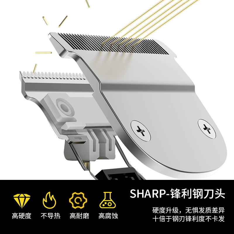 钢夫电推剪理发器渐变雕刻推专业理发师发廊专用推子油头推剪推白